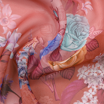 Ткань Шифон-шелк 50 г/м² 100% пэ шир.150 см арт.T.0207.06 цв.розовый рул.35м