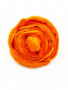 Шерсть для валяния ТРО Гребенная лента (вискоза) 50г цв.0496 оранжевый