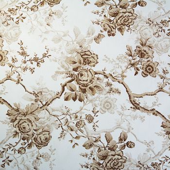 Ткань ранфорс Розы моно, арт.WH 9935-v21, 130г/м²,100% хлопок, шир.240см, цв.бежевый, уп.3м