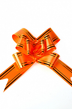Бант бабочка 323-14 с полосой оранжевый ( 32мм )