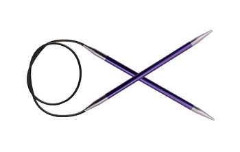 47075 Knit Pro Спицы круговые для вязания Zing 7мм/40см, алюминий, аметистовый (фиолетовый)