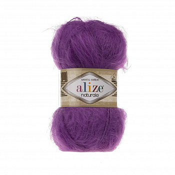 Пряжа для вязания Ализе Naturale (60% шерсть, 40% хлопок) 5х100г/230м цв.206 пурпурный