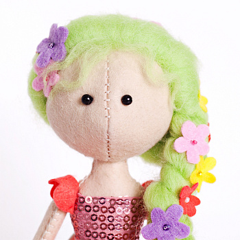 Набор для изготовления куклы из фетра с волосами из шерсти арт.ПФ-1210 Цветочная фея