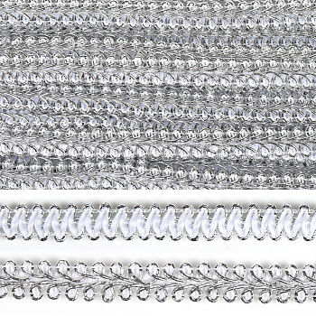 Тесьма Шанель плетеная TBY шир.12мм 0384-0016 цв.серебро уп.18,28м