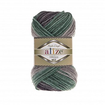 Пряжа для вязания Ализе Superlana Midi Batik (25% шерсть, 75% акрил) 5х100г/170м цв.7050