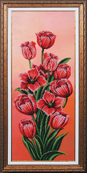 Набор для вышивания бисером МАГИЯ КАНВЫ арт.Б196 Вдохновение Тюльпаны 24,5х61 см