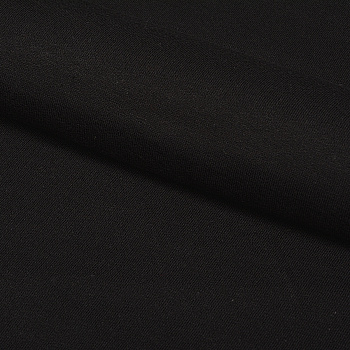 Ткань трикотаж Футер 2х нитка начес хлопок 190г опененд 100+100см черный уп.10м
