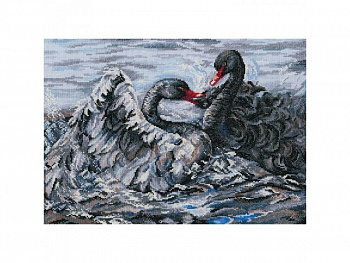 Набор для вышивания РТО арт.M557 Два черных лебедя 40х28 см