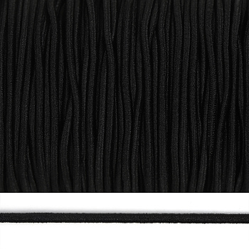 Резинка TBY шляпная (шнур круглый) цв.F322 черный 2мм боб.100м