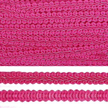 Тесьма Шанель плетеная TBY шир.8мм 0384-0016 цв.F174 (130) малиновый уп.18,28м