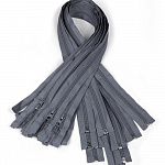 Молния Mzip пласт. спираль №5-N 75см цв.F312 т.серый уп.50шт