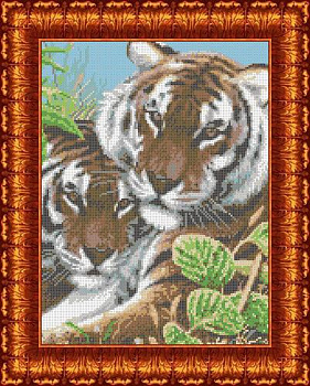Канва с нанесенным рисунком КАРОЛИНКА арт. КК-001 Тигры 23х31 см