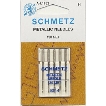 Иглы для бытовых швейных машин Schmetz для металлизированных нитей 130 MET NM 90, уп.5 игл