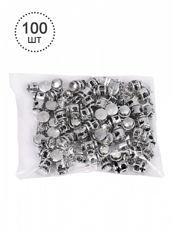 Фиксатор пластиковый для шнура TBY.0324 (14х14мм, 2 отв.3,5мм) цв.никель уп. 100шт