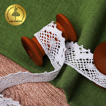 Тесьма вязаная KRUZHEVO 30мм TBY-5234 цв.02 белый уп.10м