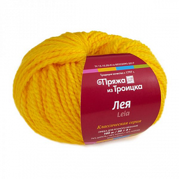 Пряжа для вязания ТРО Лея (34% шерсть, 48% акрил, 18% ангора) 5х50г/105м цв.0596 желтый