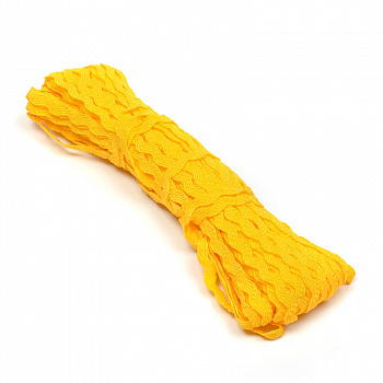 Тесьма плетеная вьюнчик арт.С-3014 (3582) г17 шир.8мм (5мм) цв.057 желтый уп.20м