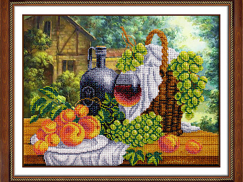 Набор для вышивания бисером ПАУТИНКА арт.Б-1270 Натюрморт с вином 36х28 см