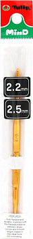 Tulip Крючок для вязания двухсторонний MinD арт.TA-1055E  2,2-2,5мм, сталь / золотистый