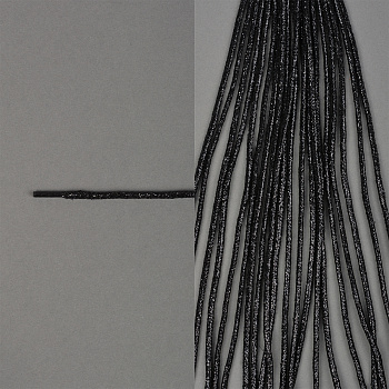 Шнурки круглые 3мм с наполнителем металлизированые дл.100см цв. черный (10 компл)