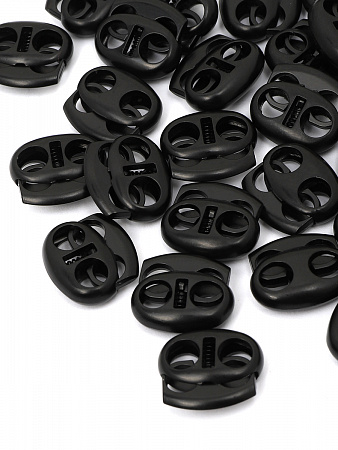 Фиксатор для шнура металл TBY OR.0305-5353 (17х19мм, отв.4мм) цв. мат.черный уп. 100шт