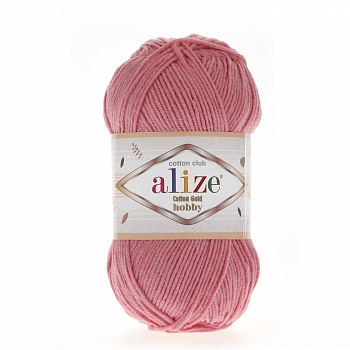 Пряжа для вязания Ализе Cotton Gold Hobby (55% хлопок, 45% акрил) 5х50г/165м цв.033 т.розовый