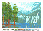 Рисунок на канве МАТРЕНИН ПОСАД арт.37х49 - 0667 Сосны у озера