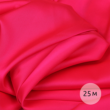 Ткань шелк Армани 90г/м² 97% ПЭ 3% Спандекс шир.150см арт.TBYArm-152 цв.152 розовый неон рул.25м