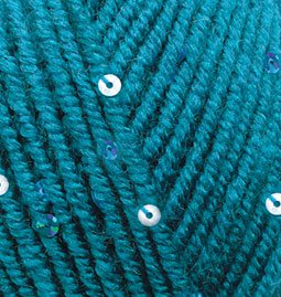 Пряжа для вязания Ализе Superlana midi pullu (5% пайетки, 23% шерсть, 67% акрил, 5% полиамид) 5х100г/150 м цв.212 петроль