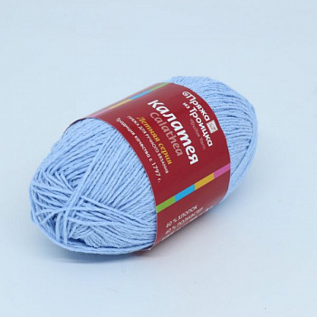 Пряжа для вязания ТРО Калатея (60% хлопок, 40% полиэстер) 5х50г/185м цв.0277 бл.голубой