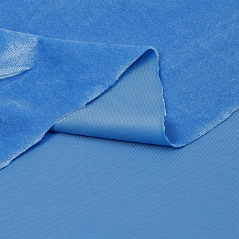 Ткань Бархат гладкий 240 г/м² 95% пэ, 5% спандекс шир.150 см арт.С.2103.03 цв.голубой рул.35м