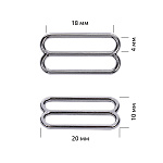 Пряжка регулятор для бюстгальтера 18мм металл TBY-815B цв.никель, уп.100шт