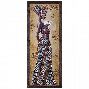 Набор для вышивания бисером НОВА СЛОБОДА арт.НД2077 Африканка с лилией 18х51 см