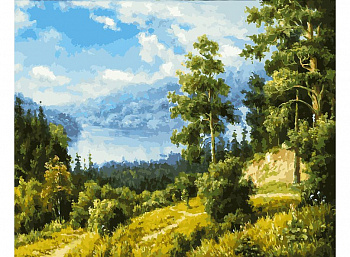Картины по номерам Белоснежка арт.БЛ.166-AB Лесной пейзаж 40х50 см