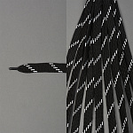 Шнурки плоские 14мм классическое плетение дл.100 см черные-белые точки (10 компл)
