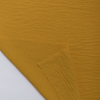 Ткань Лен Манго 110 г кв.м 100% полиэстер шир.148 см арт.Р.34097.10 цв.10 горчичный уп.30м (±5м)