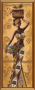 Набор для вышивания бисером НОВА СЛОБОДА арт.НД2078 Африканка с фруктами 18х51 см