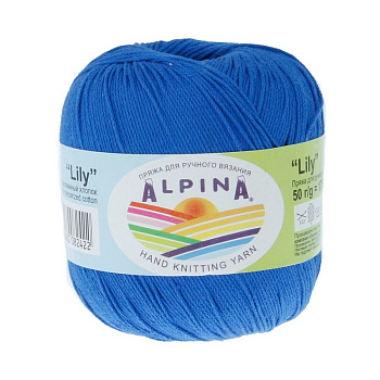 Пряжа ALPINA LILY (100% мерсеризованный хлопок) 10х50 г/175 м цв.100 синий