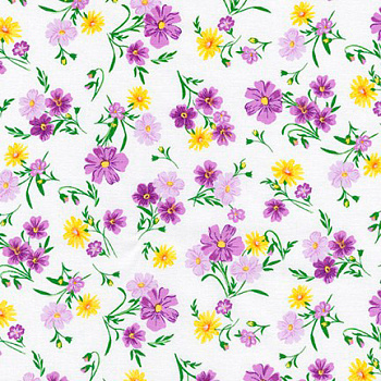 Ткань для пэчворка PEPPY Wildflowers 122 г/м² 100% хлопок цв.FLH-20289-14 NATURAL уп.50х55 см