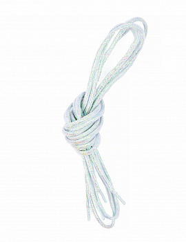 Шнурки круглые 3мм с наполнителем металлизированые дл.100см цв. белый (50 компл)