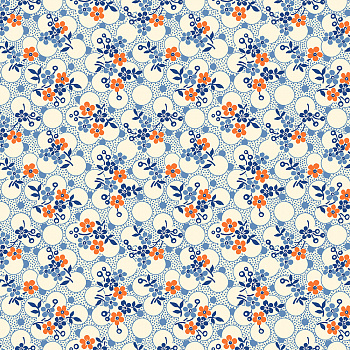 Ткань для пэчворка PEPPY Vintage 30'S Florals 4714 145 г/м² 100% хлопок цв.26647 BLU1 уп.50х55 см