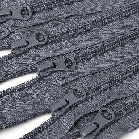 Молния Mzip пласт. спираль №5-N 80см цв.F312 т.серый уп.50шт