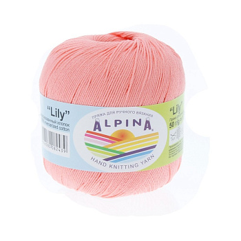 Пряжа ALPINA LILY (100% мерсеризованный хлопок) 10х50 г/175 м цв.015 яр.персиковый