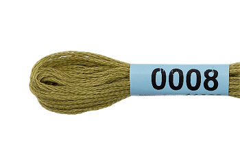 Нитки для вышивания Gamma мулине (0001-0206) 100% хлопок 24 x 8 м цв.0008 оливковый