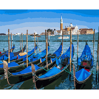Картины по номерам Molly арт.KHN0015 Венеция. Гондолы 40х50 см