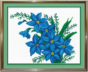 Набор для вышивания бисером МП СТУДИЯ арт.БК-20 Синие цветы 25х20 см