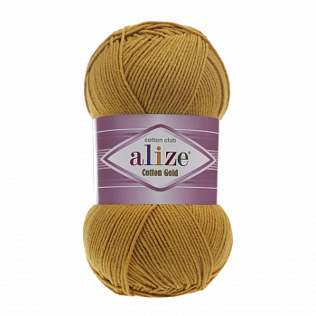 Пряжа для вязания Ализе Cotton gold (55% хлопок, 45% акрил) 5х100г/330м цв.002 горчичный