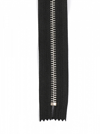 Молния Mzip мет. №5 никель шлиф.звено, 18см н/р цв.F322 черный уп.50шт