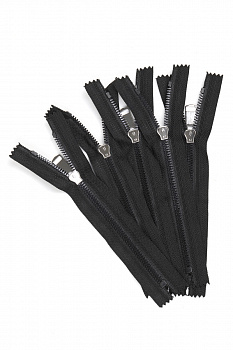 Молния Mzip трактор №5 1 замок TT, н/р 18см, цв.черн/серебро уп.50шт