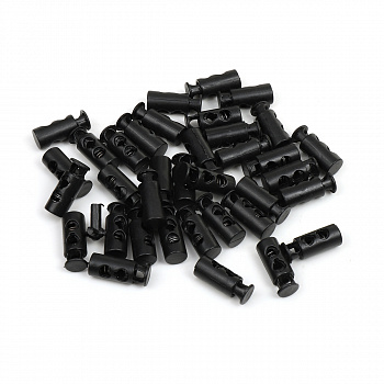 Фиксатор пластиковый для шнура TBY.0080PP (9х25мм, 2 отв.4мм) цв.черный уп. 100шт